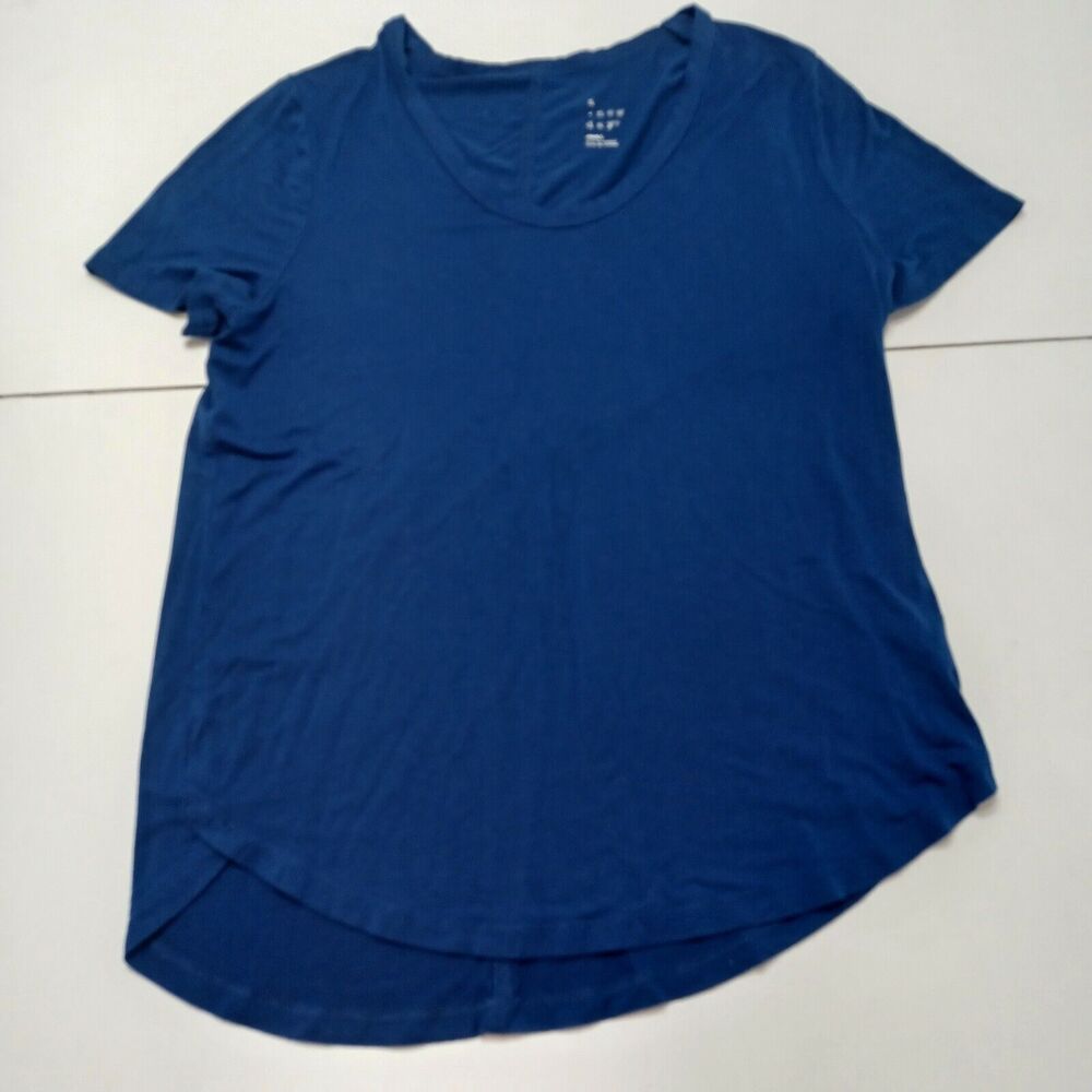 A New Day Womens T Shirt Blue Stretch Crew Neck Short Sleeve Pullover S